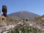 Roque Cinchado und Blick auf den Teide